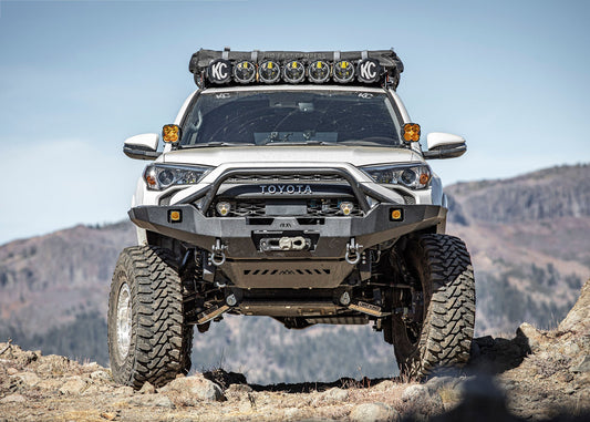 Backwoods Adventure Mods Hi-Lite Overland Hybrid Off Road 5th Gen Toyota 4Runner Front Bumper with Prerunner Bull Bar 